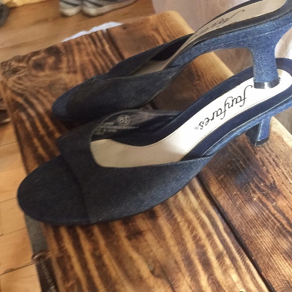 fanfares Shoes Fanfares Pumps Barely Worn Denim Blue Poshmark